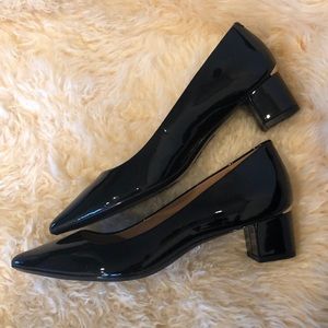 New Calvin Klein black leather Genoveva pumps